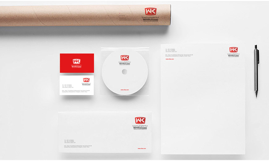 WESTERN KITCHENS品牌VI設(shè)計在名片、信紙、餐墊上的應(yīng)用