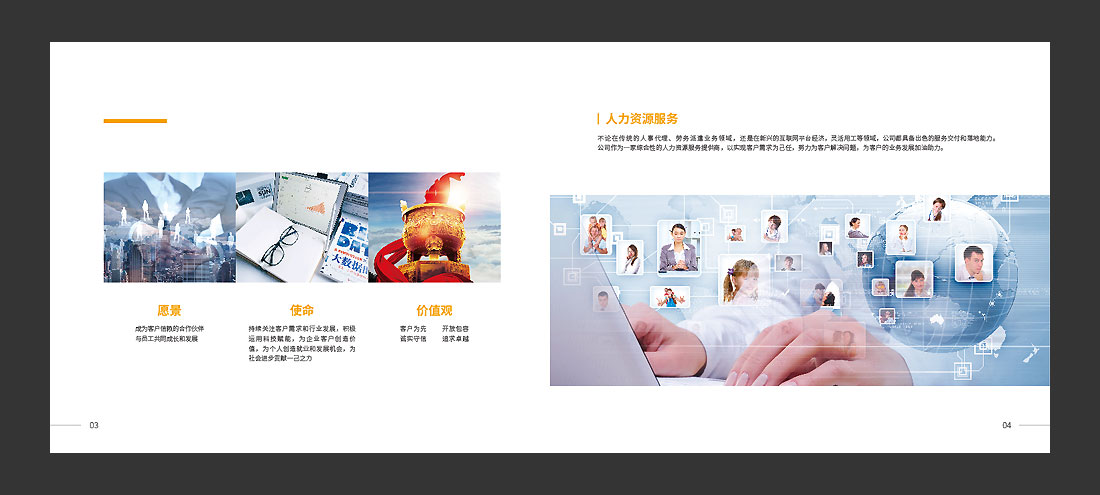 北京萬古人力資源公司宣傳冊，精裝畫冊設計-4
